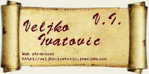 Veljko Ivatović vizit kartica